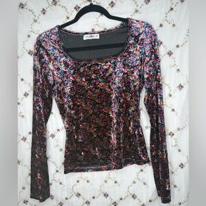 NATURAL LIFE Multicolor Floral Long Sleeve Top